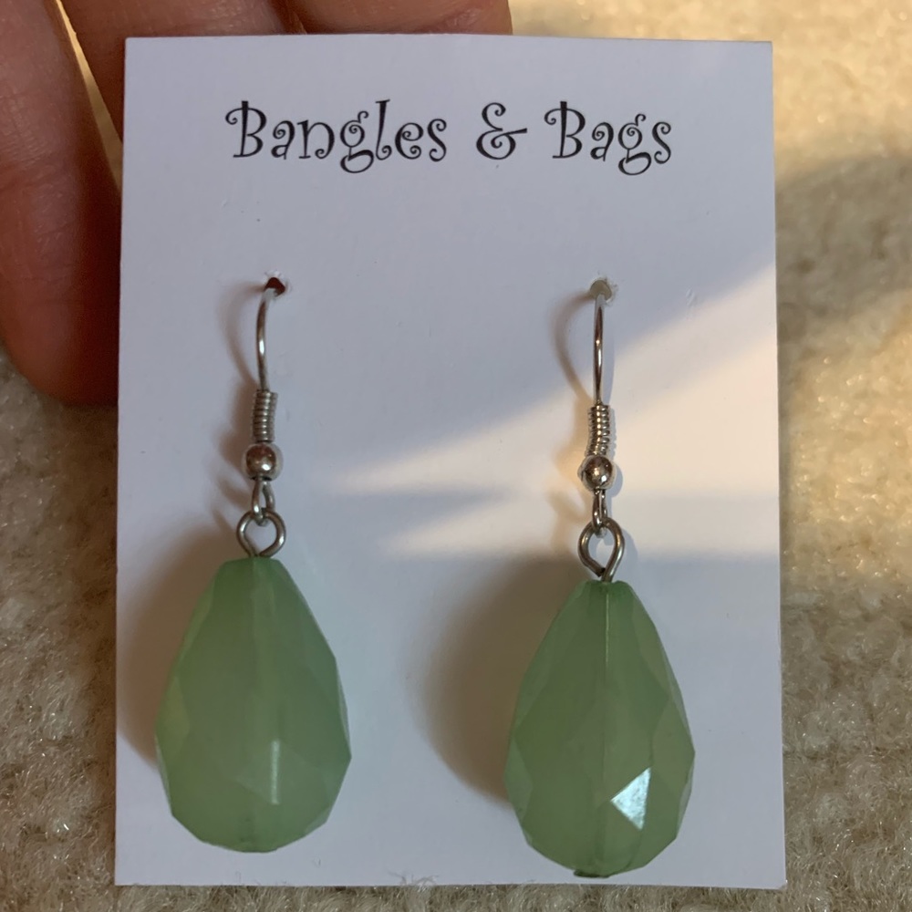 Seafoam green gem earrings